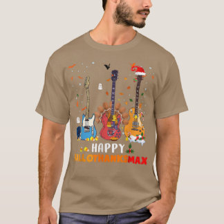 Gitarre Happy Hallothanksmas Halloween-Erntedank T-Shirt
