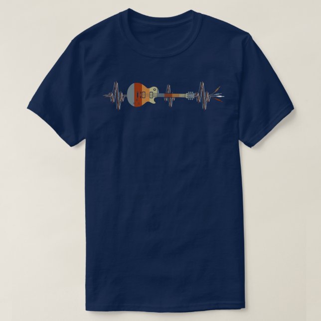 Gitarre Heartbeat Electrical Cable Musical Instrum T-Shirt (Design vorne)