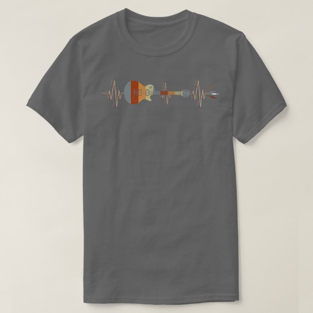 Gitarre Heartbeat Electrical Cable Musical Instrum T-Shirt (Design vorne)