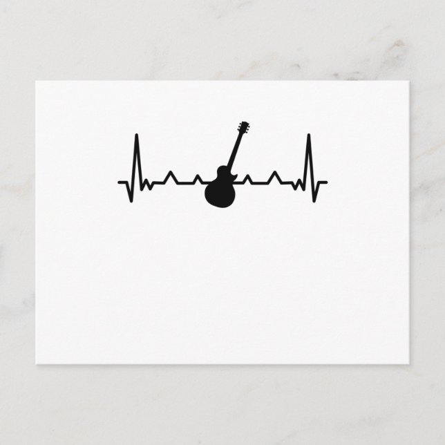 Gitarre Heartbeat Musik und Gitarrengeschenke Postkarte (Vorderseite)