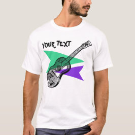 Gitarre Hero Music Retro Illustration benutzerdefi T-Shirt