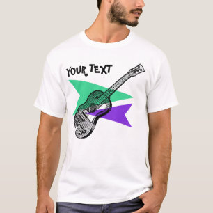 Gitarre Hero Music Retro Illustration benutzerdefi T-Shirt