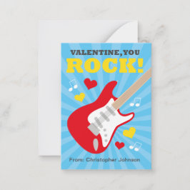Gitarre im Klassenzimmer Valentine Karten für Kind