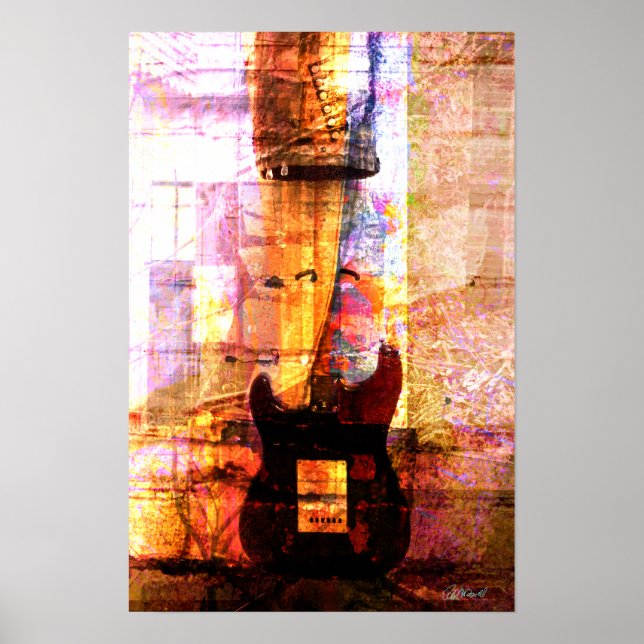 Gitarre in der Mitte Poster (Vorne)