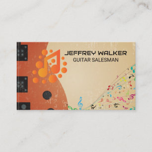 Gitarre Instrument Noten Klang Visitenkarte