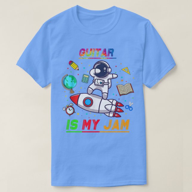 Gitarre ist mein Marinesonaut zurück zur Schule T-Shirt (Design vorne)