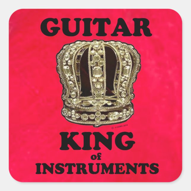 Gitarre King of Instruments Square Sticker (Vorderseite)