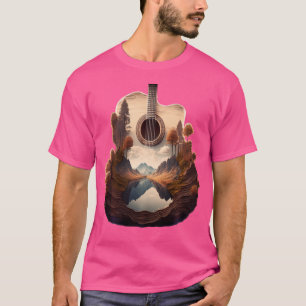 Gitarre Landschaft Musik Lover - Akustische Gitarr T-Shirt