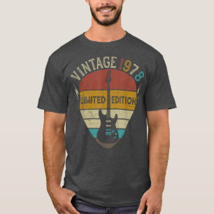 Gitarre Lover 44 Jahre altes Geschenk, Vintag 1978 T-Shirt