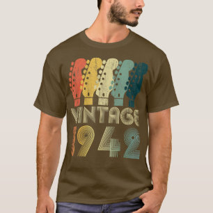 Gitarre Lover 80 Jahre Alte Geschenke Vintag 1942 T-Shirt