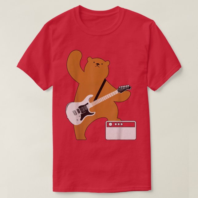 Gitarre Lover Bear Bass Gitarre Gitarrist M T-Shirt (Design vorne)