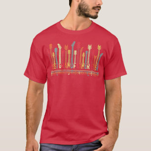 Gitarre Lover Bester Großvater je Retro Music Fett T-Shirt