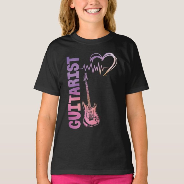 Gitarre-Lover-Gitarrist Heartbeat T-Shirt (Vorderseite)
