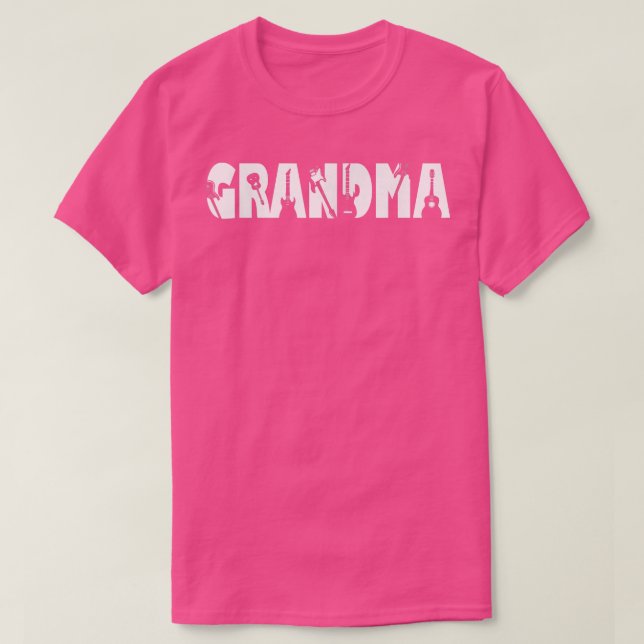 Gitarre Lover Gitarrist Oma Funny Music Mothers T-Shirt (Design vorne)