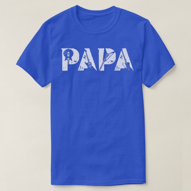 Gitarre Lover Gitarrist Papa Funny Music Father's  T-Shirt (Design vorne)