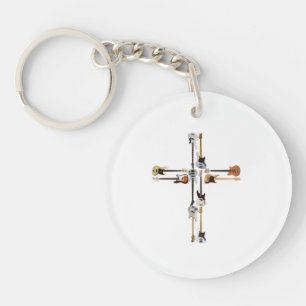 Gitarre Lover Guitar Cross Geschenk Schlüsselanhänger