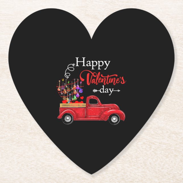 Gitarre Lover| Happy Valentines Day Untersetzer (Vorderseite)