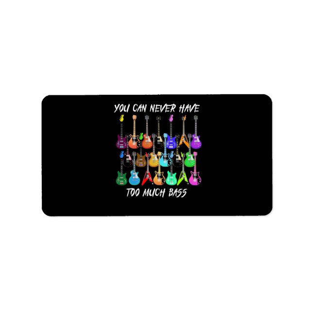 Gitarre Lover| Man kann nie viel Bass haben Adressaufkleber (Vorne)