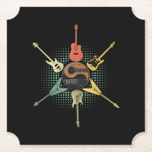 Gitarre Lover Retro Style Geschenk für Gitarris Untersetzer