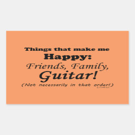 Gitarre macht mich glücklich rechteckiger aufkleber