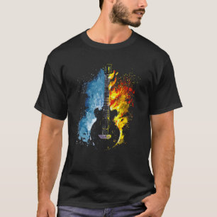 Gitarre mit Feuer- und Wasserelementen bespritzt G T-Shirt