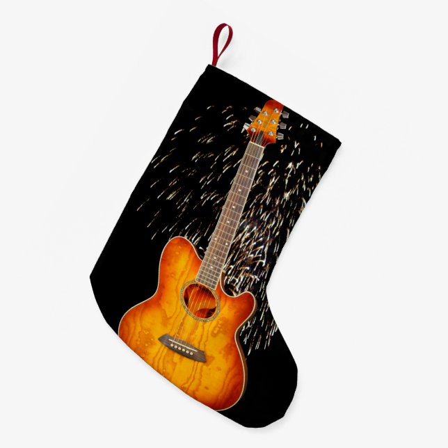 Gitarre mit Feuerwerken, Kleiner Weihnachtsstrumpf (Vorderansicht (hängend))