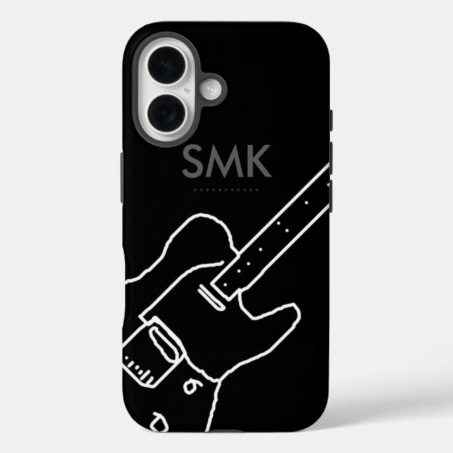 Gitarre mit Name Black Case-Mate iPhone Hülle (Rückseite)