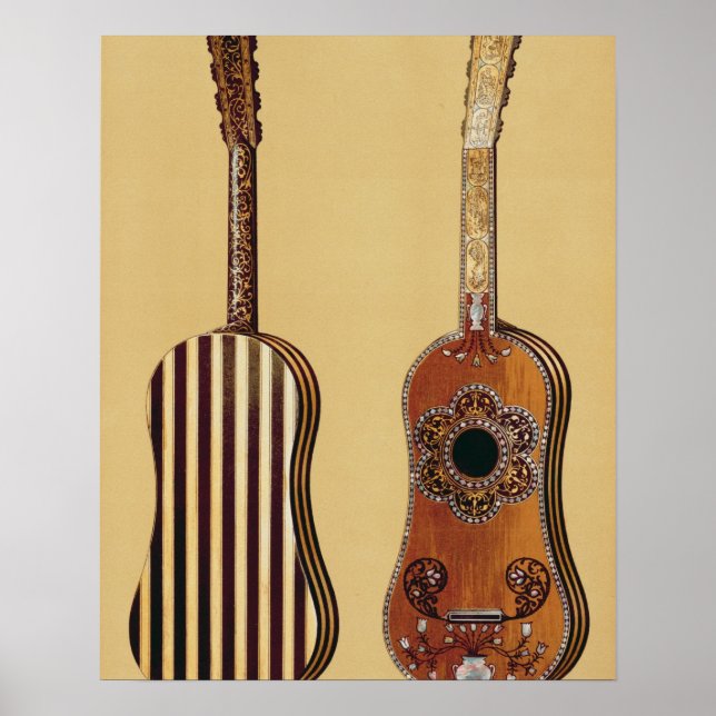 Gitarre mit Perlmutt, aus "Musical Poster (Vorne)