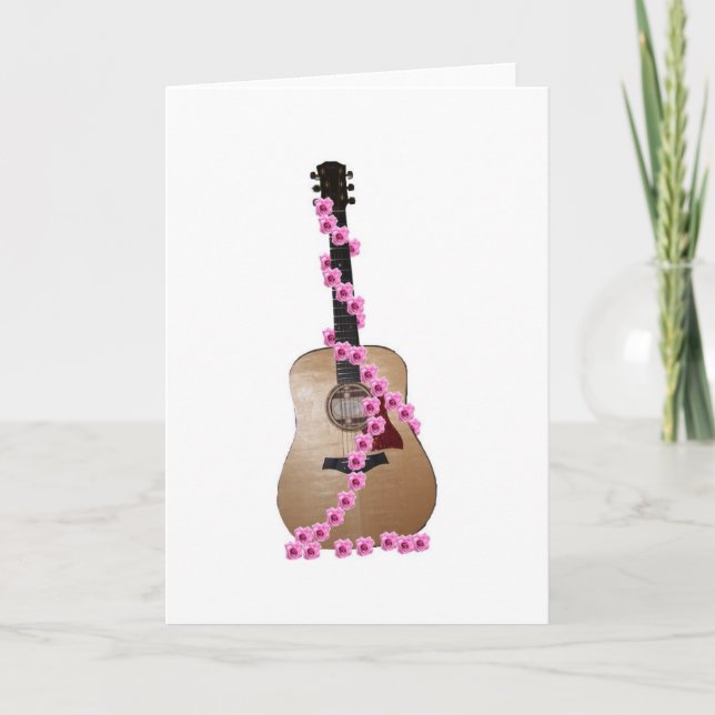 Gitarre mit Rose notecard Karte (Vorderseite)