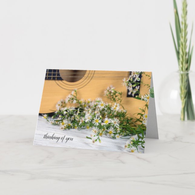 Gitarre mit Wildblumen Karte (Vorderseite)