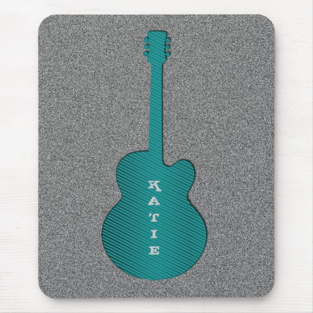 Gitarre-Mousepad gestrichen, Türkis Mousepad (Vorne)