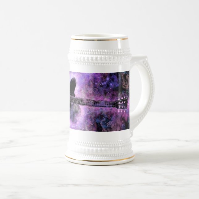 Gitarre Music Beer Stein Bierglas (VorderseiteRechts)