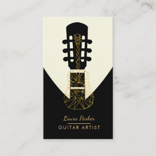 Gitarre Music Player Artist DJ Geometric Black Visitenkarte
