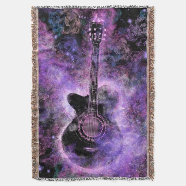 Gitarre Music Throw Blanket Decke (Vorderseite Vertikal)