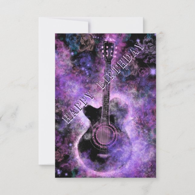 Gitarre Musical Happy Birthday Card Karte (Vorderseite)