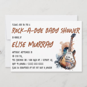 Gitarre, Musik, Baby-Dusche Rock-A-Bye Einladung