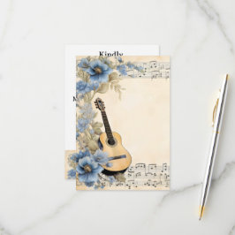 Gitarre-Musiknoten-Blume RSVP Karte