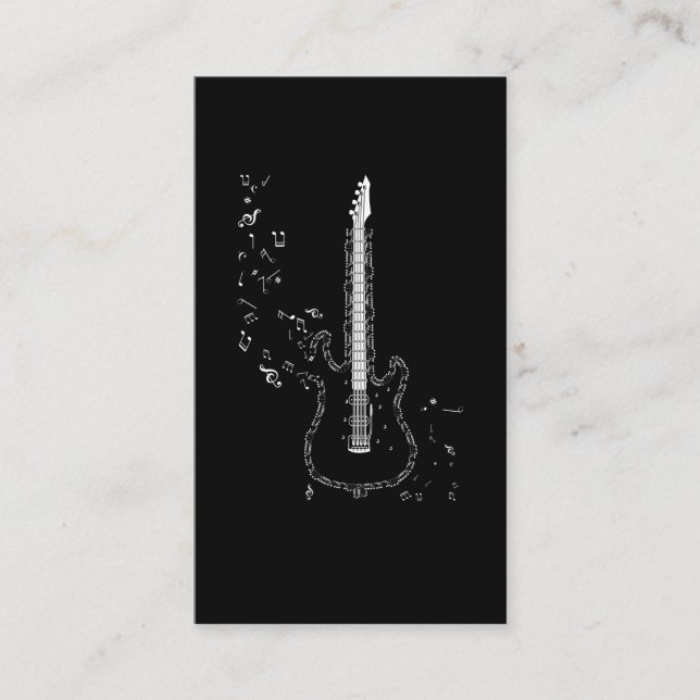 Gitarre-Musiknoten Instrument Musician Gitarrist Visitenkarte (Vorderseite)