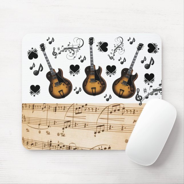Gitarre Musiknoten Mouse Pad! Mousepad (Mit Mouse)