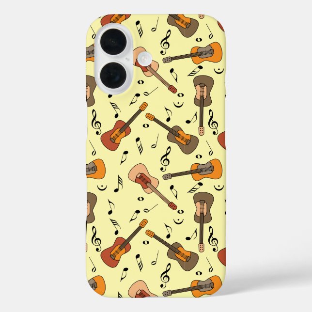 Gitarre Musiknoten Muster Case-Mate iPhone Hülle (Rückseite)