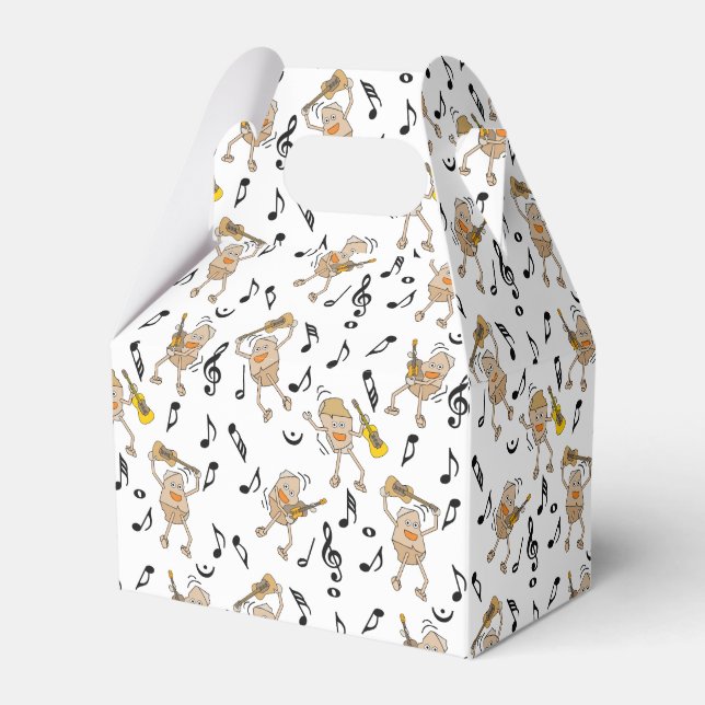 Gitarre Musiknoten Muster Geschenkschachtel (Vorderseite)