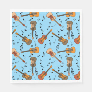 Gitarre Musiknoten Muster Serviette
