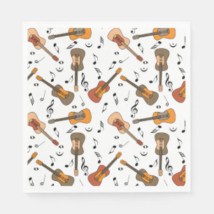Gitarre Musiknoten Muster Serviette