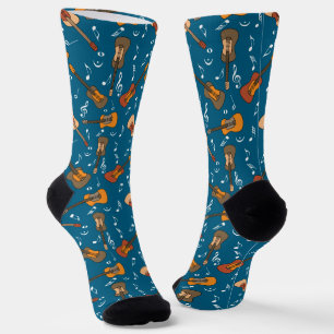 Gitarre Musiknoten Muster Socken