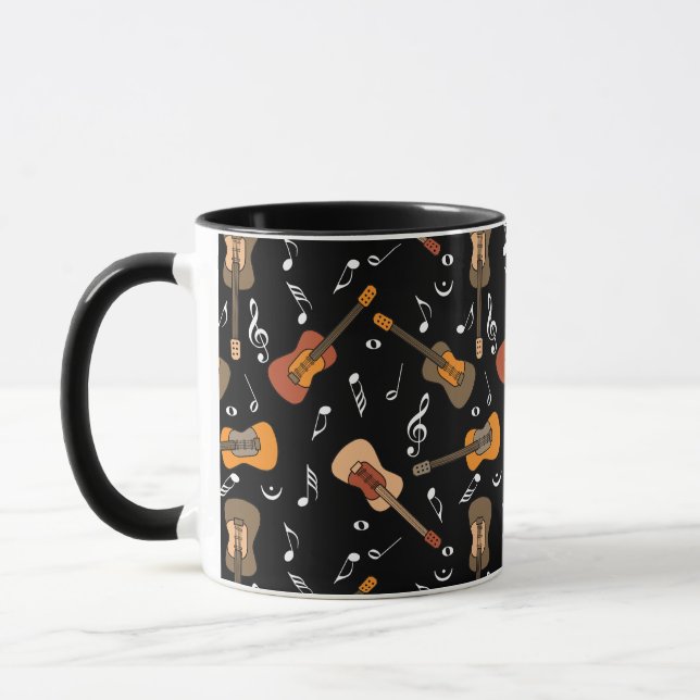 Gitarre Musiknoten Muster Tasse (Links)