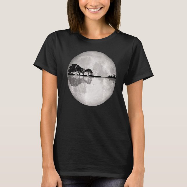 Gitarre Nature Moon Retro Style Gitarrist T-Shirt (Vorderseite)