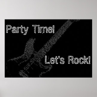 Gitarre Party Time Birthday Poster