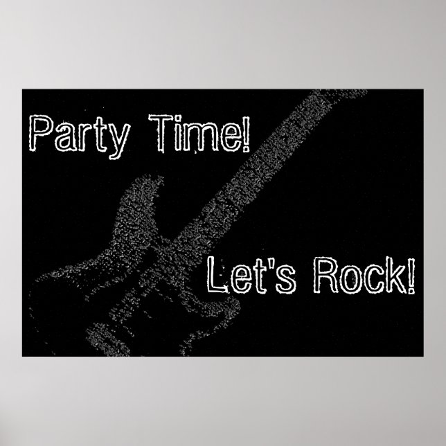 Gitarre Party Time Birthday Poster (Vorne)