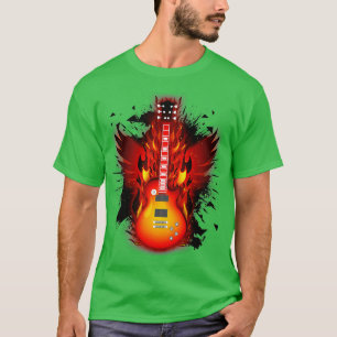 Gitarre Phoenix Feuermusik akustische coustic Gesc T-Shirt