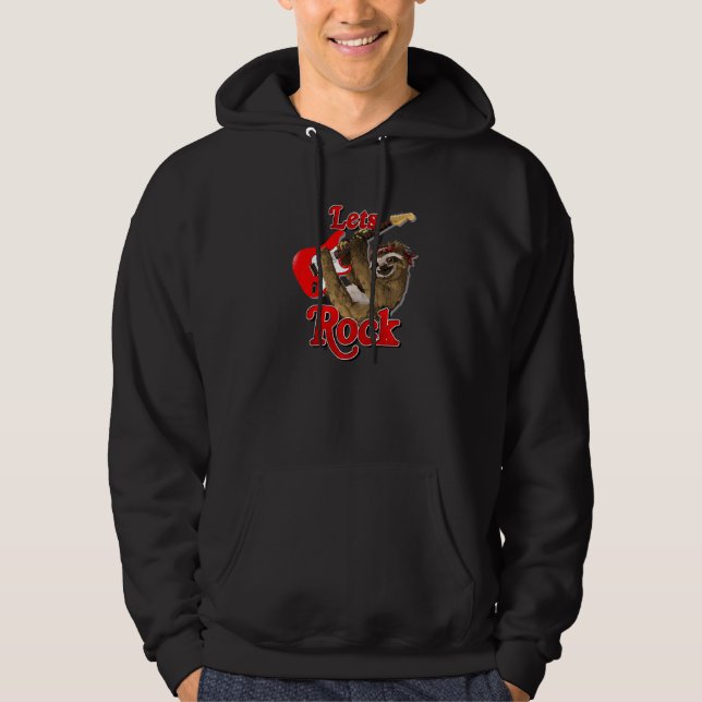 Gitarre Playing Sloth Rock Music Letu2019s Rock Gu Hoodie (Vorderseite)